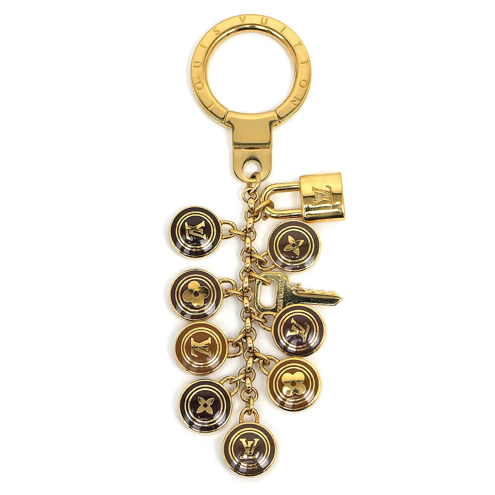 【名東】【LOUIS VUITTON】ルイヴィトン ポルトクレ バスティーユ キーホルダー キーリング チャーム M65387 ブラウン ゴールド 小物【中古】 19,600円