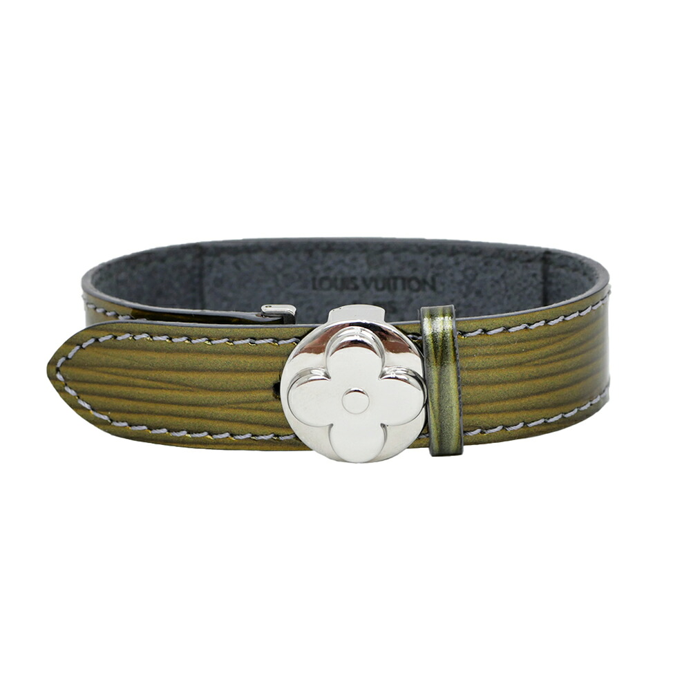 【名東】【LOUIS VUITTON】ルイヴィトン グッドラック サイバーエピ グリーン シルバー金具 ブレスレット レディース【中古】