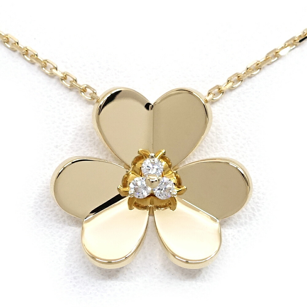 【栄】【VAN CLEEF&ARPELS】ヴァンクリーフ＆アーペル K18YG フリヴォル ネックレス ラージモデル ダイヤモンド 750YG VCARC96800 レディース【仕上げ済】【中古】