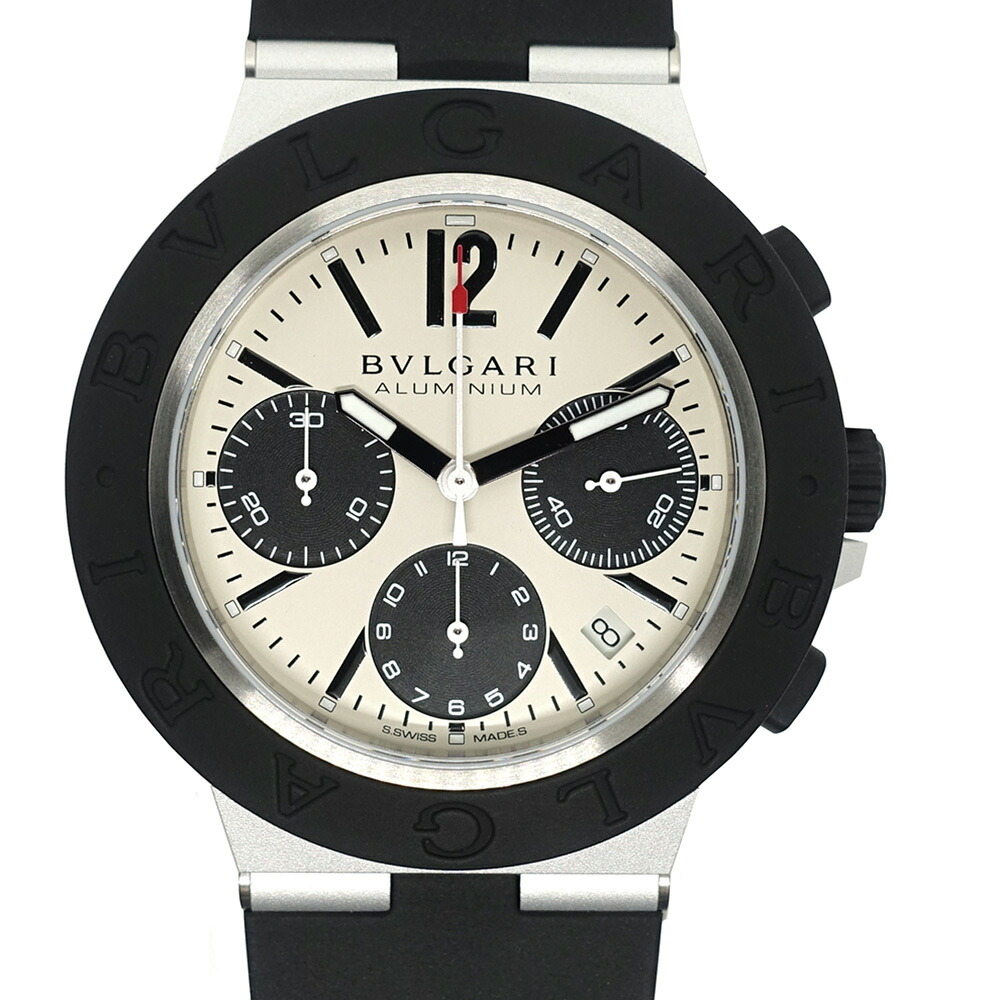 【栄】【BVLGARI】ブルガリ ブルガリブルガリ アルミニウム クロノグラフ 41mm BB41SBATRSLNCH2 アルミニウム ラバーベルト グレー支 自動巻き 箱 保証書【未使用】【中古】