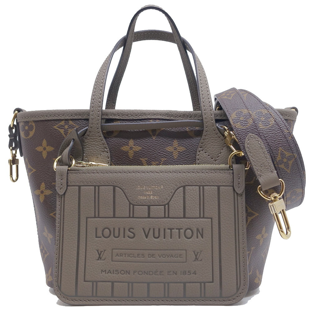 【最大限度３万円銀行割引クーポン券】【栄】【LOUIS VUITTON】ルイヴィトン ネヴァーフル・インサイドアウトBB M28349 モノグラム ダークファンゴ GD金具  レディース ショルダーバッグ【中古】
