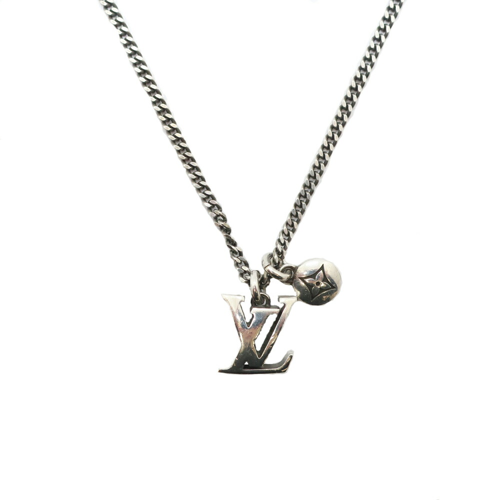 【天白】【LOUIS VUITTON】ルイヴィトン LV セーラーチェーンネックレス シルバー【中古】