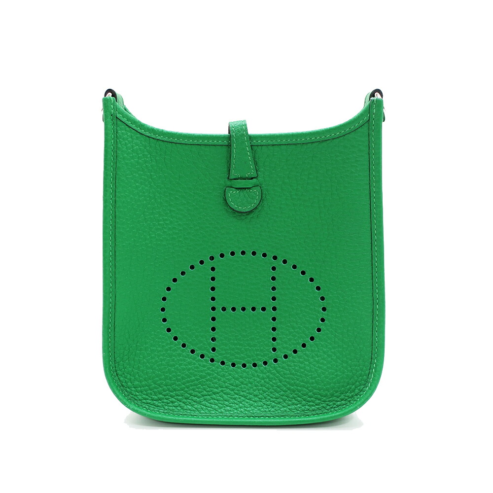 【天白】【HERMES】エルメス エブリンTPM ショルダーバッグ W刻印 2024年 バンブー シルバー金具 トリヨン バッグ グリーン レディース【中古】｜質ウエダ