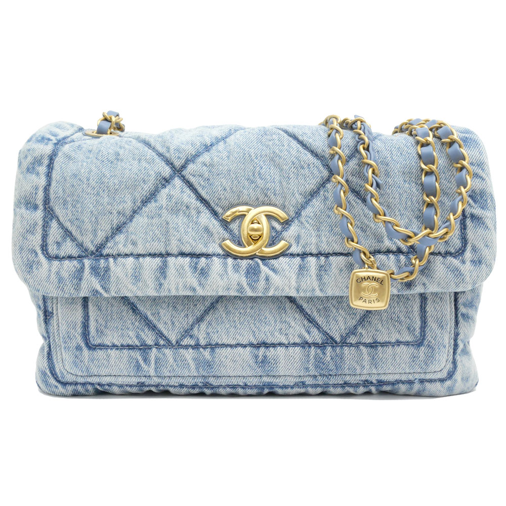 【名東】【CHANEL】シャネル バッグ チェーンショルダー マキシ ウォッシュ ド デニム AS5734 ランダム デニム/GD金具 ココマーク 女性 レディース 袋 箱【新品】【未使用】【中古】｜質ウエダ 431,200円