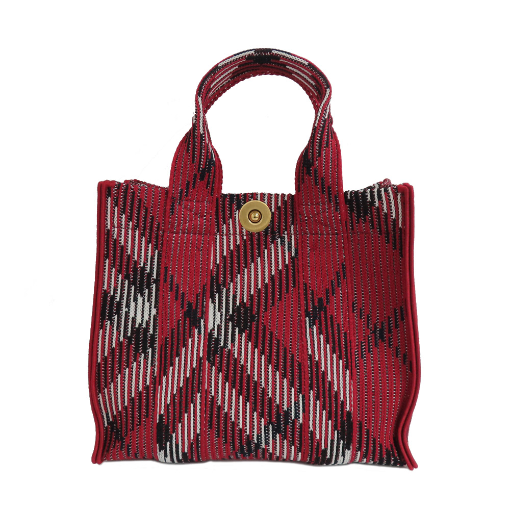【最大限度３万円銀行割引クーポン券】【名古屋】【BURBERRY】赤ちょうちんバリー ニットミニトート 2WAY御徒面子 スカーレット 80930721 レディース【新品】【未当てはめる】【中古】