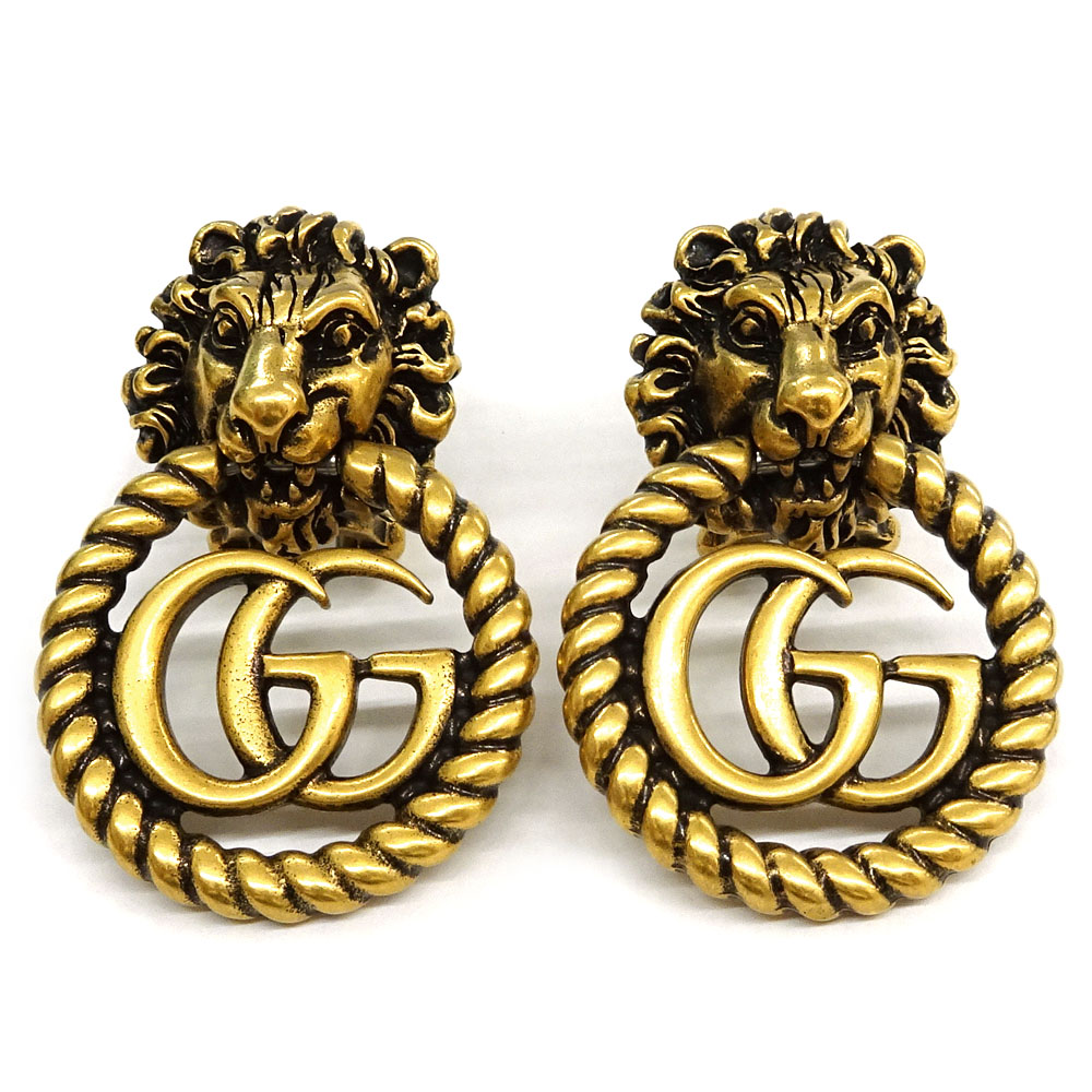 楽天市場】【グッチ】Gucci ライオンヘッド クリスタル付き イヤリング