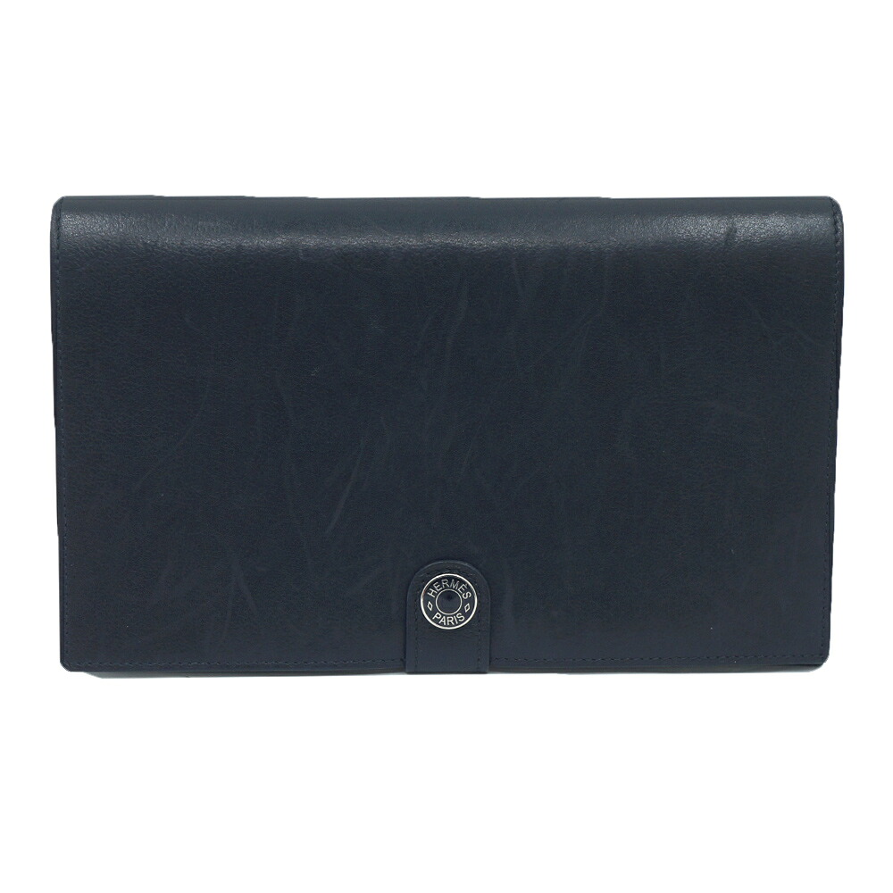 【栄】【HERMES】エルメス H085246CK89 トゥタンマン ウォレット 黒いこと しろがね色金具 B目じるし 2023年生み出すこと 二つ折り 長がま口 箱【中古】 財布・ケース-メンズ財布-バッグ・小物・ブランド雑貨