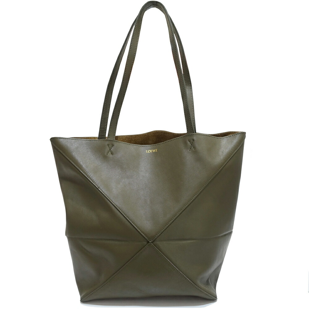 LOEWE オリーブグリーン トートバッグ　パズルフォルドトート LOEWE オリーブグリーン トートバッグ パズルフォルドトート パズル