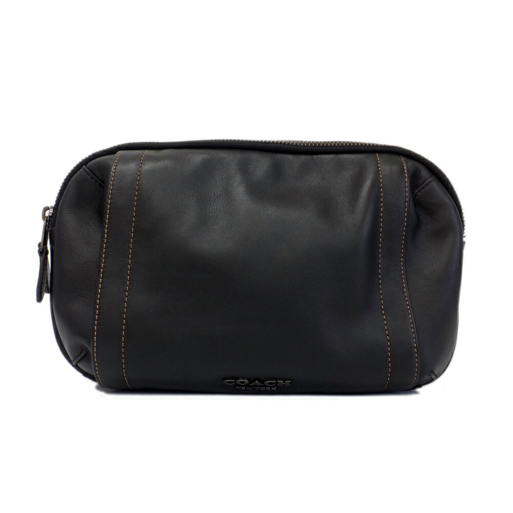 【天白】【COACH】コーチ ボディバッグ ウエストバッグ グラハム ユーティリティ レザー ブラック F37594【中古】