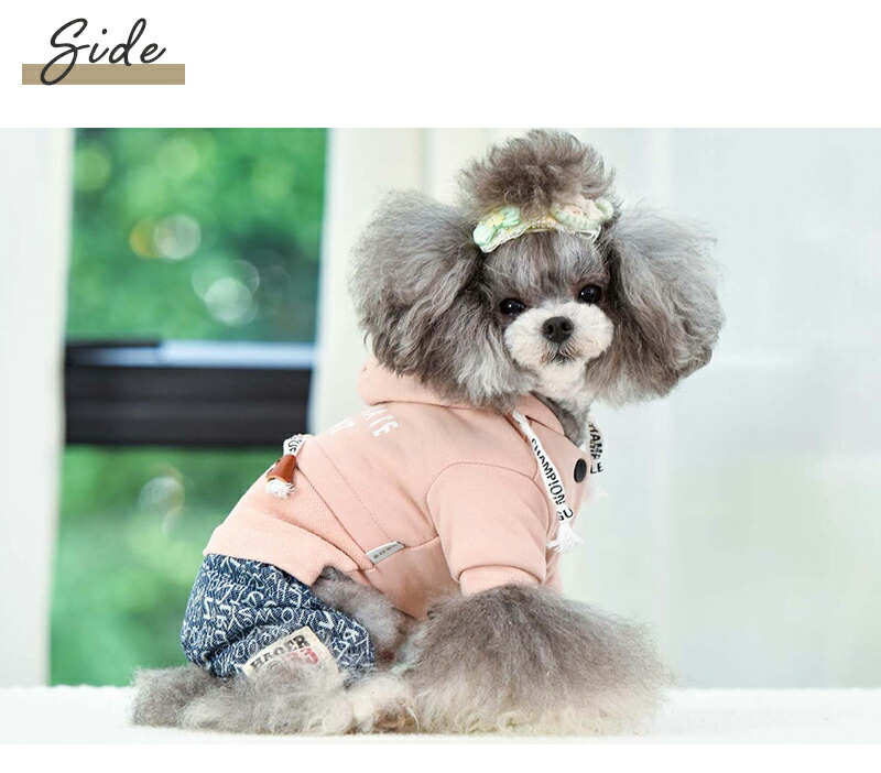 犬 服 Aw つなぎ ボタン 可愛い 小型犬 フード ドッグウェア 冬 カバーオールライト 超小型犬 秋 男の子