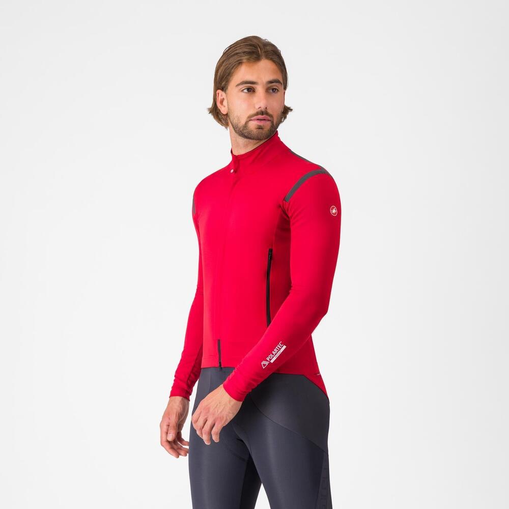 CASTELLI (カステリ) 4525556 PERFETTO RoS 3 JACKET ペルフェット Ros 3 ジャケット 645 RICH RED/BLACK REFLEX｜ウエムラサイクルパーツ店
