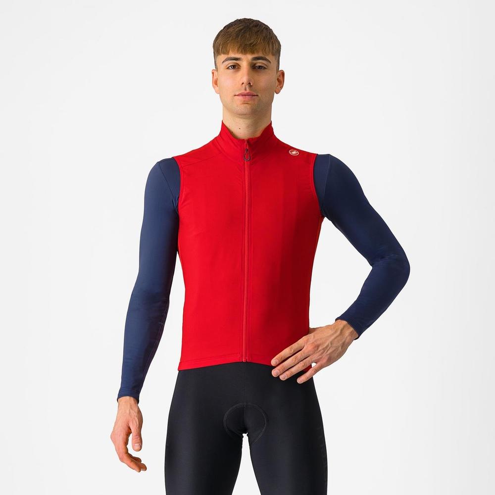 CASTELLI ( カステリ ) ESPRESSO VEST ( エスプレッソ ベスト ) 645 RICH RED｜ウエムラサイクルパーツ店 12,994円
