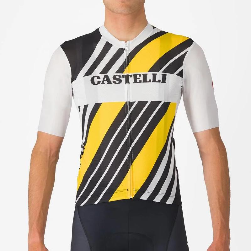 CASTELLI (カステリ) 4525018 HERITAGE JERSEY オールラウンドジャージ 101BLACK/WHITE-YELLOW