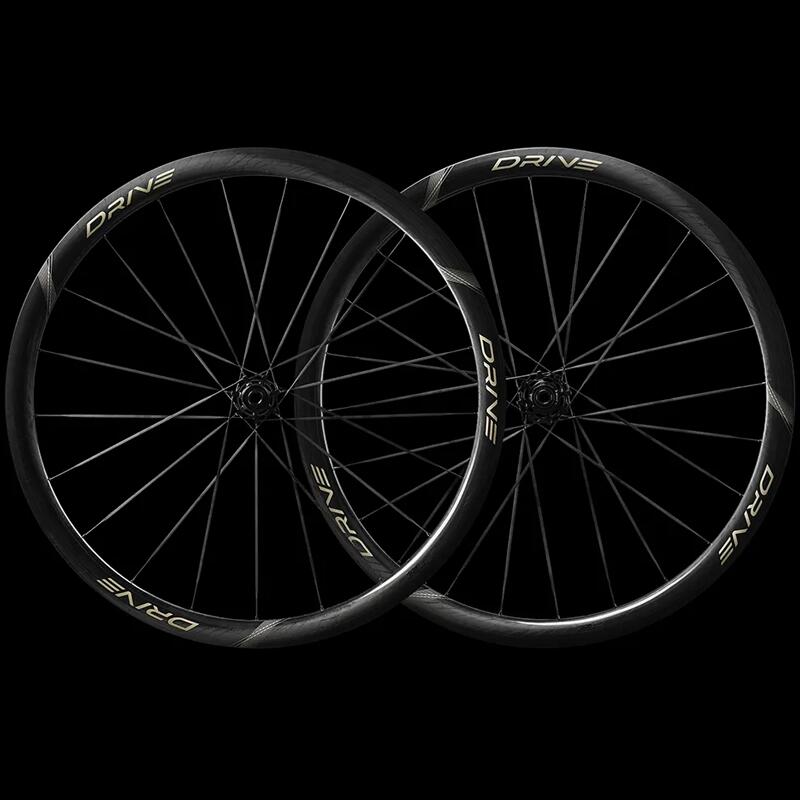 ELITEWHEELS（エリートホイール）DDRIVE II 36D (ドライブ2 36D) カーボンスポーク ディスクブレーキ ホイール前後セット ゴールドデカール