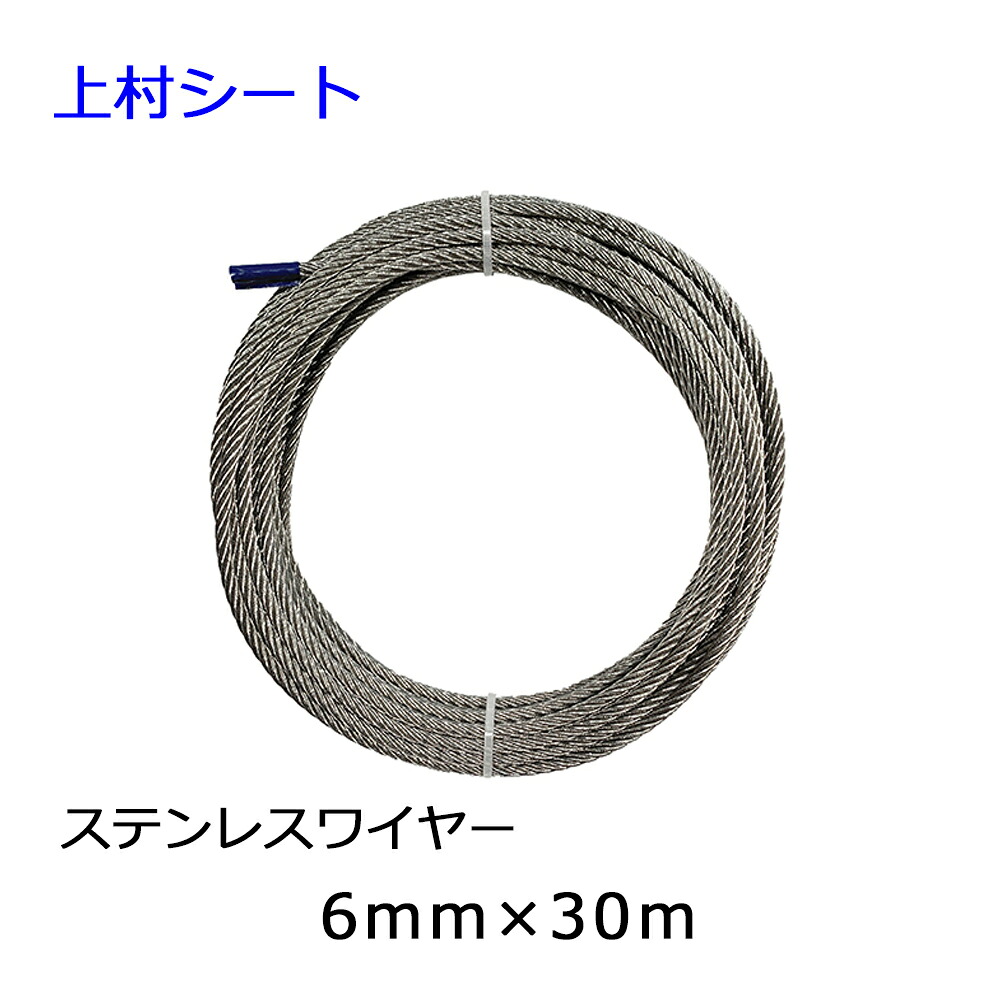 ステンレスワイヤーロープ 差しわたし6mmx長さ30m 7x19 SUS304 花・ガーデン・DIY-ステンレス線