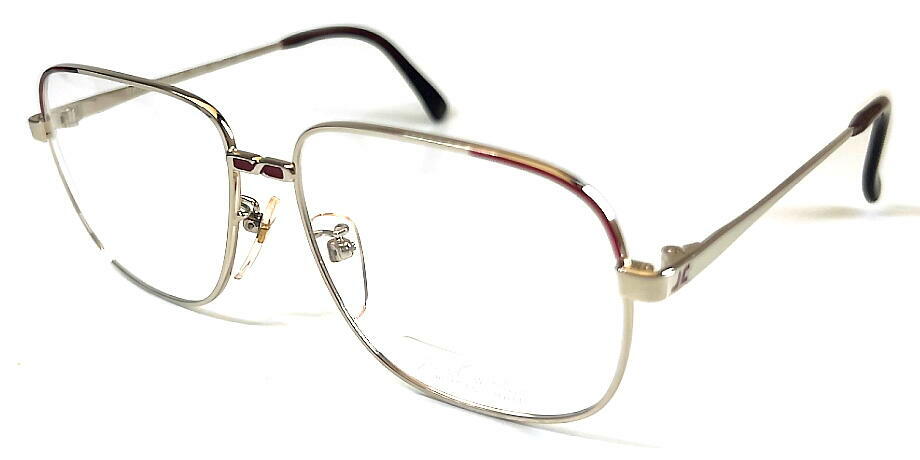 ヴィンテージ 婦人メタル メガネフレーム Jean Chantant 7503 54mm ゴールド/レッド 昭和 レトロ モダン 現品限り|メガネのウエムラ