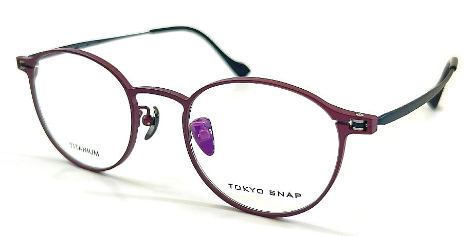 TOKYO SNAP PLUS TSP-8001-C5 47mm マットパールレッド メガネフレーム 日本製