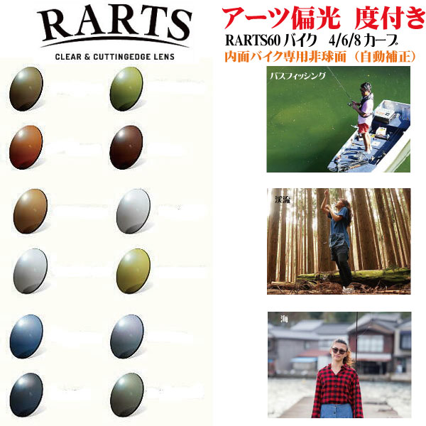 RARTS 160 バイク アーツ 偏光レンズ 内面バイク専用非球面 自動補正型 度付き 伊藤光学 TSL ２枚１組 12色 ４カーブ ６カーブ ８カーブ