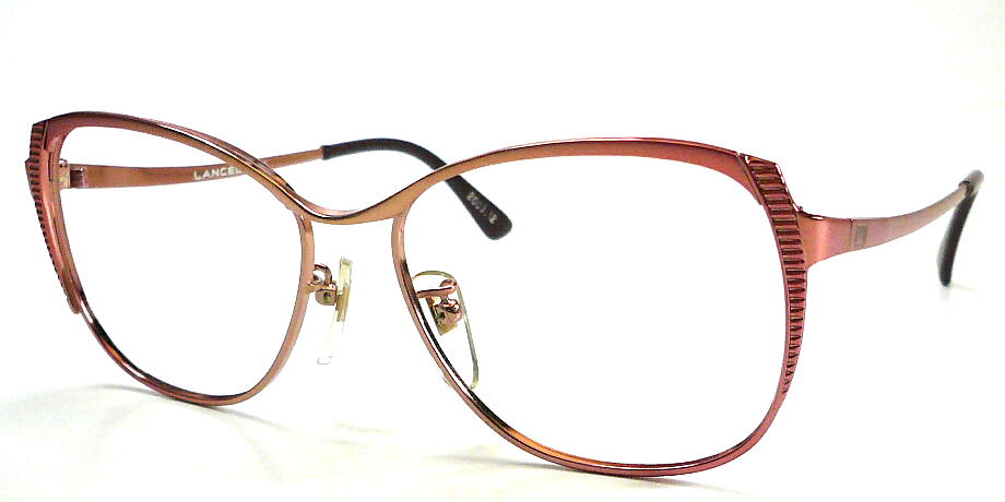ヴィンテージ 婦人メタル ランセル LANCEL 2003.12 52mm メガネフレーム レッドグラデーション 昭和 レトロ モダン 現品限り