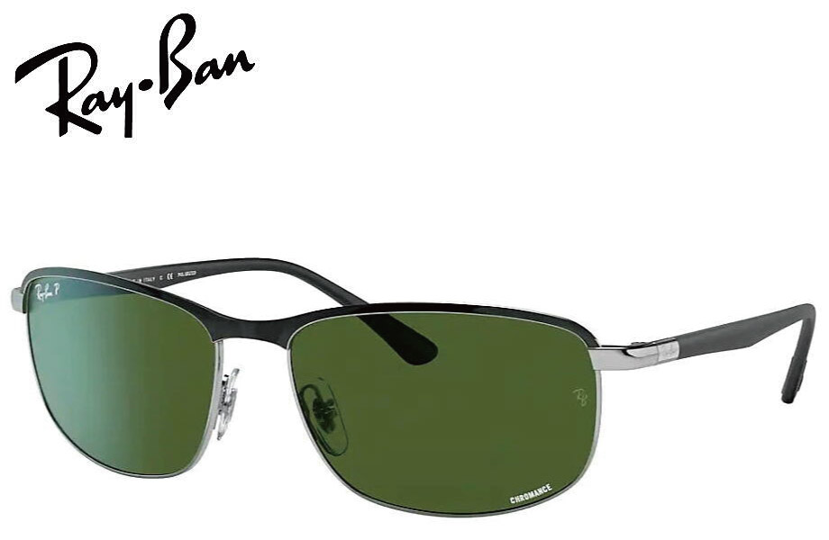 レイバン RayBan RB3671CH 9144P1 60mm ブラックオンシルバー/ポラライズドダークグリーン 偏光