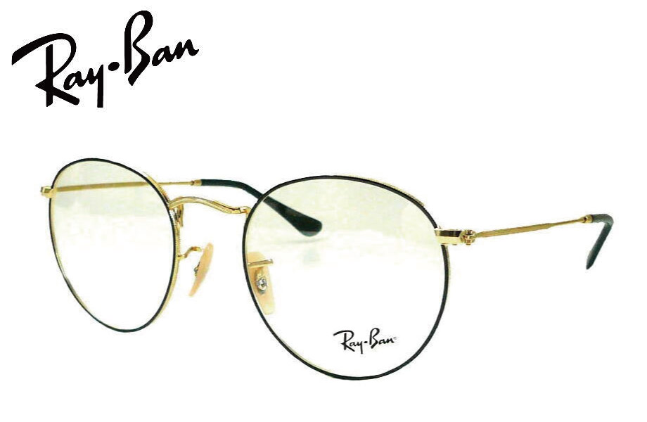 RayBan Zero ROUND METAL RX3447V 2991 50粍 ブラックオンアリスタ 純然たる 度なし ライトカラーレンズモデル レイバン純然たる伊達眼鏡 最短翌取り引き日送りとどける能力のある