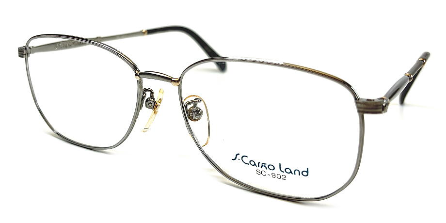 ヴィンテージ 婦人メタル メガネフレーム S.Cargo Land SC-902 54mm グレー 昭和 レトロ モダン 現品限り｜メガネのウエムラ