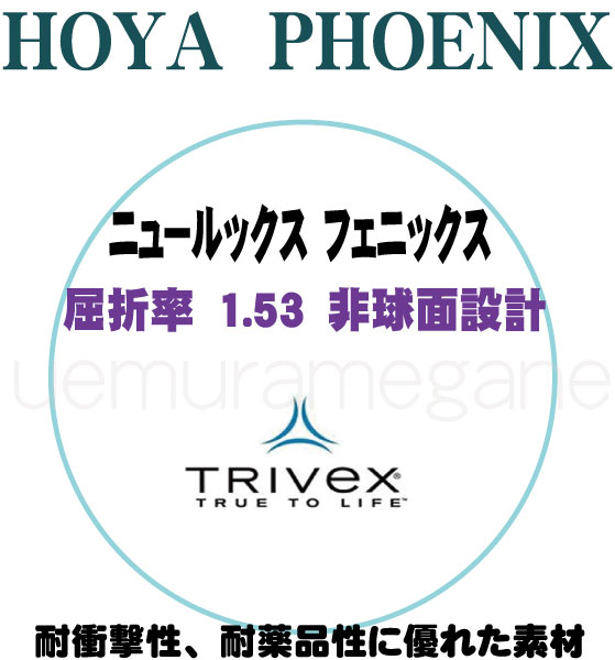 楽天市場 アイガード用 Trivex素材レンズホヤ ニュールックス フェニックス 非球面 ２枚１組 Nlphenix メガネのウエムラ
