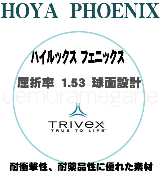 アイガード用 TRIVEX素材レンズ ホヤ ハイルックス　フェニックス ２枚１組 HLPHENIX