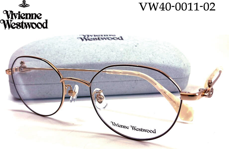 Vivienne Westwood ヴィヴィアン・ウェストウッド VW40-0011-02 48mm メガネフレーム vw40-0011-02 ゴールド/グレージュ