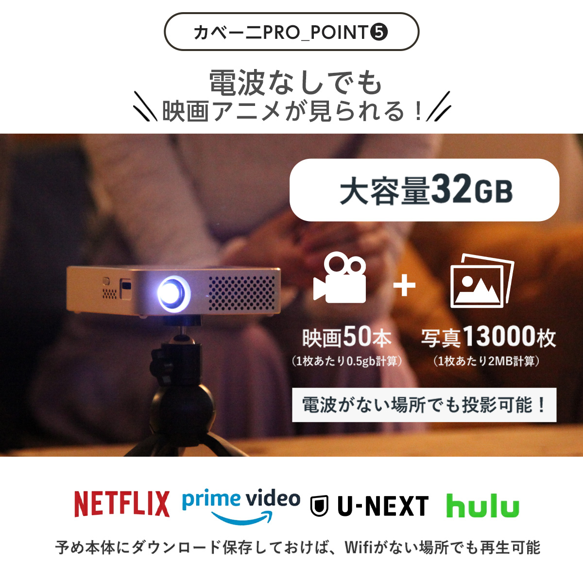 本日20時～4000円OFF】 カベーニPRO モバイル プロジェクター