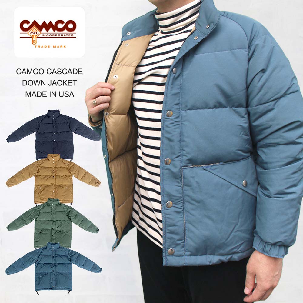 カムコ CAMCO  CASCADE DOWN JACKET カスケード 落ちこむ 上衣 寸法押さえる MADE IN USA