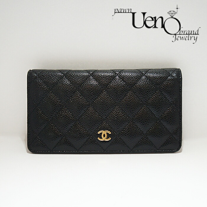 シャネル　マトラッセ　キャビアスキン　二つ折り　ファスナー　長財布　美品3162 CHANEL シャネル 長財布 ラウンドファスナー 二つ折り