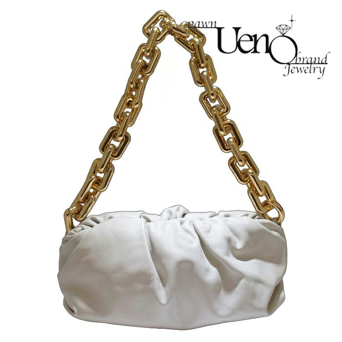 【中古】 BOTTE GAVENETA ボッテガヴェネタ ザ・チェーンポーチ 子ウシ （象牙色系） ショルダーバッグ 【一六銀行】 【質ウエノ】