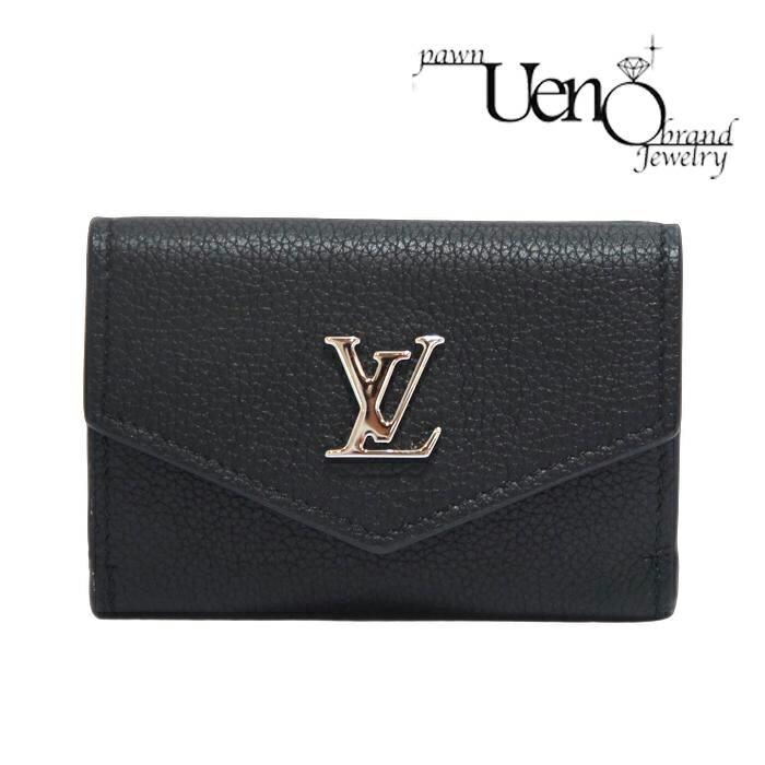 【中古】 LOUISVUITTON ルイ・ヴィトン ポルトフォイユ・ロックミニ （黒） カーフレザー コンパクトウォレット M63921 【一六銀行】 【質ウエノ】