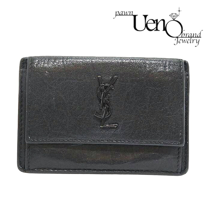 【中古】SAINT LAURENT サンローラン コイン&カードケース レザー (黒)【質屋】 【質ウエノ】|質ウエノ 店