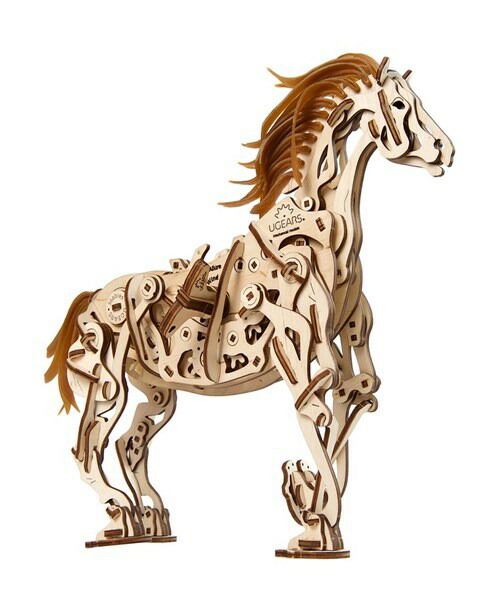 【公式】Ugears ユーギアーズ ホースメカノイド 70054 Horse-Mechanoid 木のおもちゃ 3D立体 パズル 知育 ウッドパズル 工作キット 木製 模型 キット 3Dパズル 冬休み 小学生 宿題