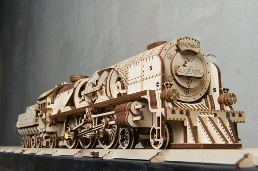 公式 Ugears ユーギアーズ 蒸気機関車 V Express Steam Train With Tender V Expres 知育 木材パズル 3d 工作キット 木製 模型 キット ウッドパズル機関車 つくるんです 日本正規販売代理店 achc Org