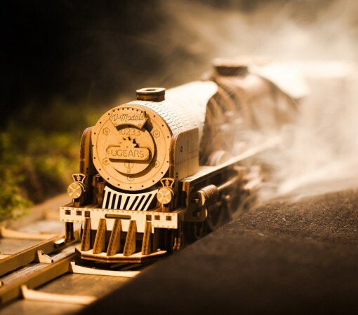 公式 Ugears ユーギアーズ 蒸気機関車 V Express Steam Train With Tender V Expres 知育 木材パズル 3d 工作キット 木製 模型 キット ウッドパズル機関車 つくるんです 日本正規販売代理店 achc Org