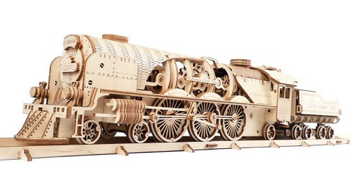 公式 Ugears ユーギアーズ 蒸気機関車 V Express Steam Train With Tender V Expres 知育 木材パズル 3d 工作キット 木製 模型 キット ウッドパズル機関車 つくるんです 日本正規販売代理店 achc Org