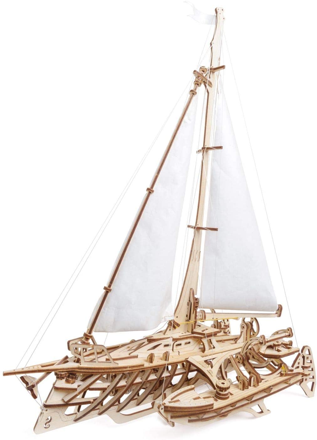【公式】Ugears ユーギアーズ トリマランヨット 70059 Trimaran Merihobus ヨット 木のおもちゃ 3D立体 パズル 知育 ウッドパズル 工作キット 木製 模型 キット 3Dパズル 冬休み 小学生 宿題