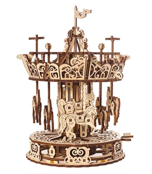 【公式】Ugears ユーギアーズ メリーゴーラウンド 70129 Carousel メリーゴーランド 木製 ブロック パズル おもちゃ 知育 ウッドパズル 3D 工作キット 木製 模型 キット 3Dパズル 夏休み 小学生 宿題｜木製DIY模型Ugears専門店 7,326円