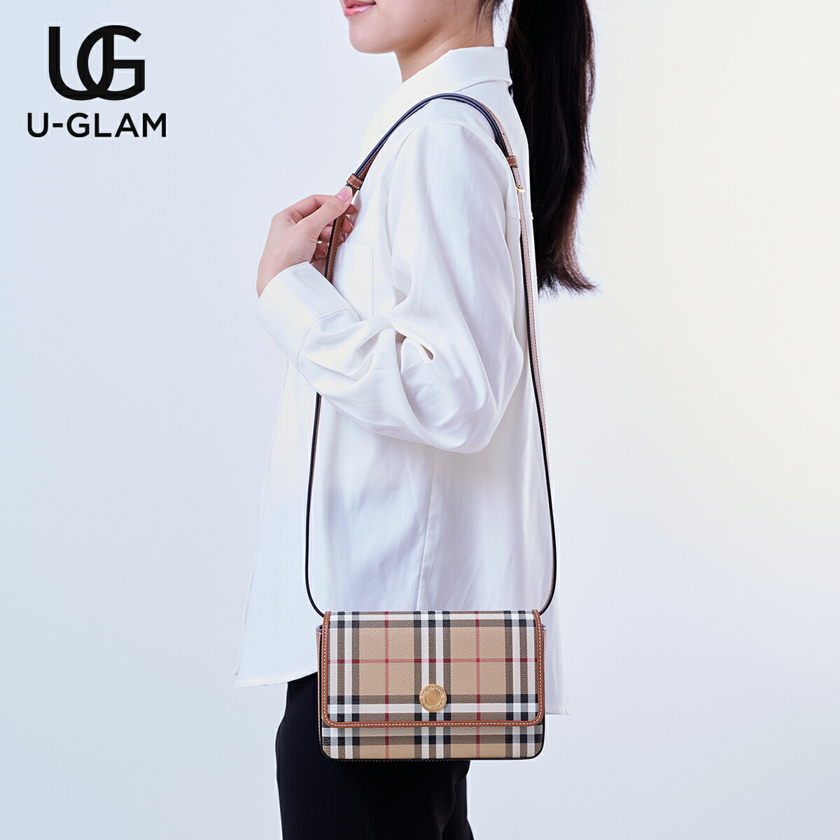 美品♡BURBERRY バーバリー ホースロゴ レザー ショルダーバッグ BURBERRY バーバリー ロゴ ショルダーバッグ レザー レディース