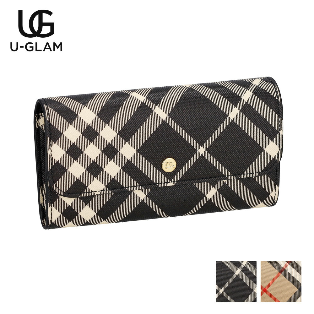BURBERRY フラップ長財布キャンバス チェック×ブラウン系80845291 BURBERRY バーバリー 財布 レディース フラップ長財布 レザー