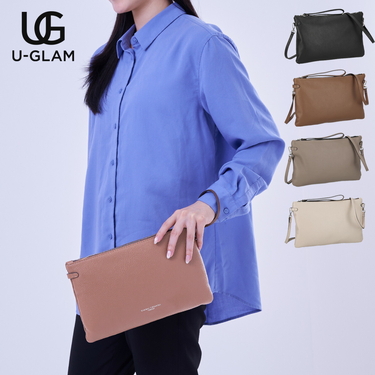 ノンちゃんは様専用 ジャンニキャリーニ ラベンダー色 付属レザーポーチ