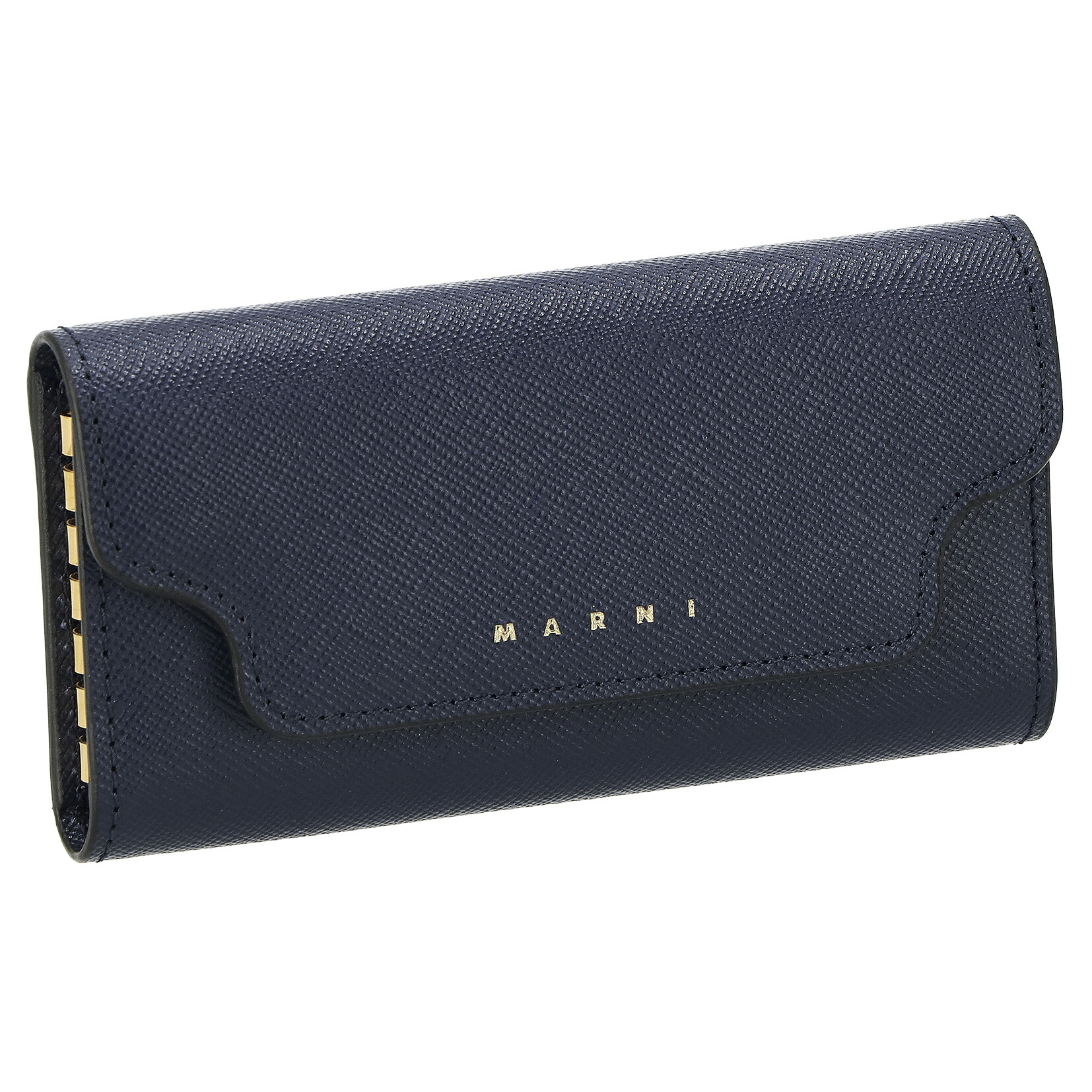 ☆MARNI☆ Saffiano Leather 6連キーケース BLU BLACK♪ Marni レザーキーケース | ブラック | FARFETCH JP