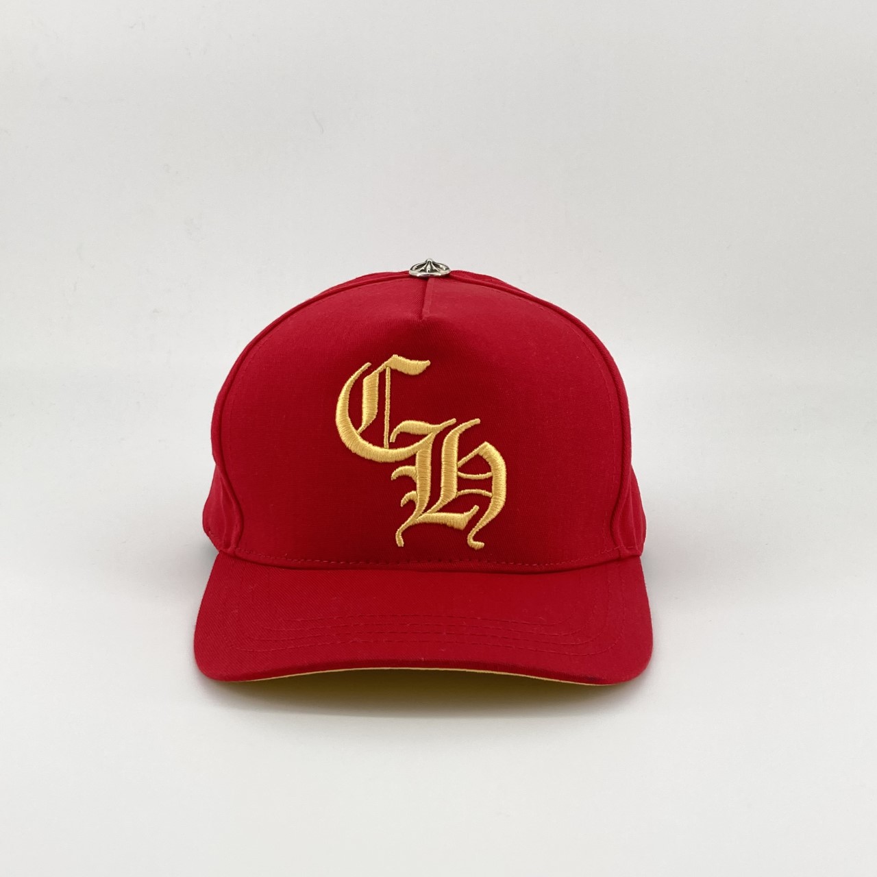 【中古】 CHROME HEARTS（クロムハーツ） CH HAT CH刺繍クロスパッチ ベースボールキャップ帽子 ＃53.5~58 キャップ レッド｜U-GLAM（ユーグラム）