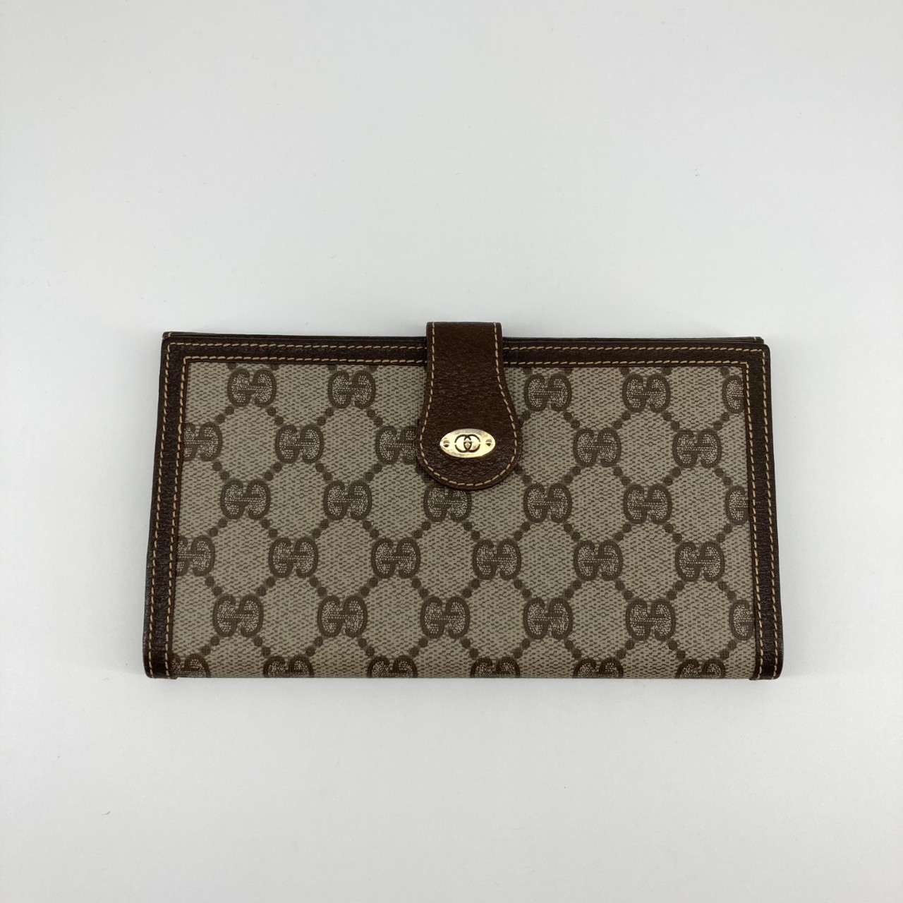 【中古】 GUCCI（グッチ） GGプラス インターロッキングGGロゴ 長財布 ブラウン｜U-GLAM（ユーグラム）