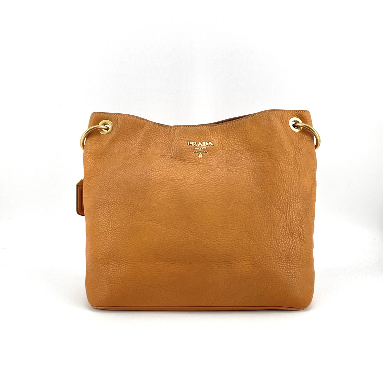 【中古】 PRADA（プラダ） ヴィッテロダイノ レザー ゴールド金具 BR4892 ショルダーバッグ ブラウン｜U-GLAM（ユーグラム）