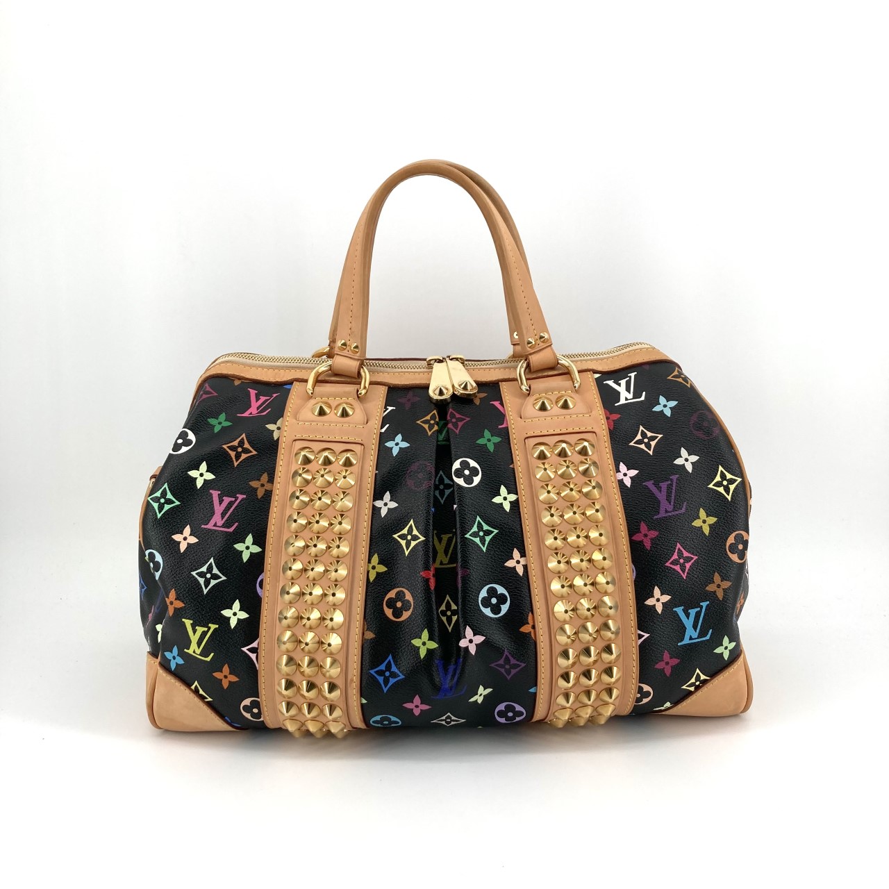 【中古】 LOUIS VUITTON（ルイ・ヴィトン） コートニーMM スタッズ装飾 M45642 ボストンバッグ マルチカラー｜U-GLAM（ユーグラム）