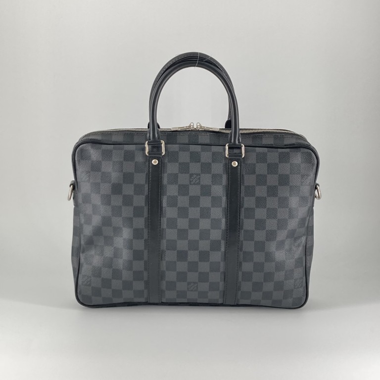 【中古】LOUIS VUITTON(ルイ・ヴィトン) ポルトドキュマン ヴォワヤージュPM ビジネスバッグ ブラック|U-GLAM(ユーグラム)
